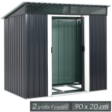 Gardebruk kerti tároló fészer fémház antracit 196x122x180cm kerti tárolás