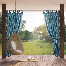  Garden9 vízálló kerti függöny elkötővel Türkiz 155x240 cm lakástextília