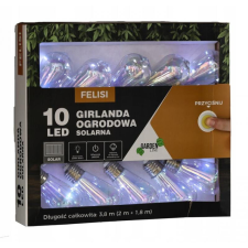  Garden Line Izzó alakú napelemes kerti fényfüzér - hideg fehér fényű 3, 8M kültéri világítás
