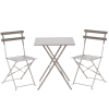 GARDEN LINE Szürke kerti bútor szett (négyszögletű asztal + 2 szék)