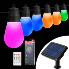 Garden Of Eden Intelligens napelemes lámpák húrja - RGB LED 30db - 13 m - bluetooth kültéri világítás