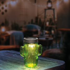 Garden Of Eden Kültéri napelemes kaktusz jar lámpa 14 cm hideg fehér kültéri világítás