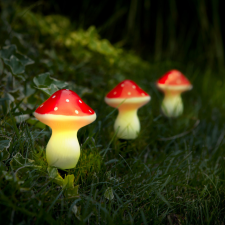 Garden Of Eden LED-es szolár lámpa - 3 db gomba - melegfehér kültéri világítás