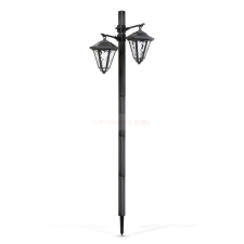 Garden Of Eden LED-es szolár lámpa - kandeláber - 137 cm - fekete - hidegfehér kültéri világítás