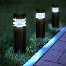 Garden Of Eden Leszúrható szolár lámpa (rattan hatású, barna, hidegfehér, 7 x 7 x 28 (+12) cm) kültéri világítás