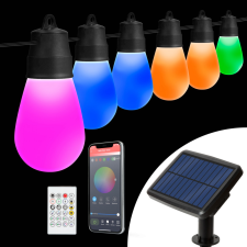 Garden Of Eden Smart szolár fényfüzér - 30 db RGBIC LED - 13 m - bluetooth kültéri világítás