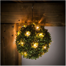 Garden Of Eden Szolár bukszus, felakasztható, 25 cm, 20 melegfehér LED, 11359 kültéri világítás