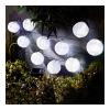 Garden Of Eden Szolár lampion fényfüzér - 10 db fehér lampion, hidegfehér LED - 3,7 m