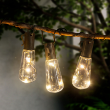 Garden Of Eden Szolár LED fényfüzér - villanykörte design - 30 LED - 180 cm kültéri világítás