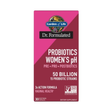 Garden of Life Dr. Formulált probiotikumok női pH 50 milliárd, probiotikumok, prebiotikumok és posztbiotikumok nőknek, 30 növényi kapszula gyógyhatású készítmény