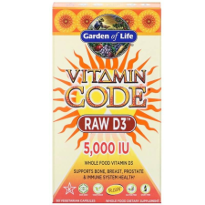 Garden of Life Vitamin Code, RAW D3, 125 mcg (5,000 IU), 60 db, Garden of Life vitamin és táplálékkiegészítő