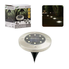GardenLine 8 LED-es süllyesztett Napelemes Lámpa 11,5cm 4db - ezüst kültéri világítás