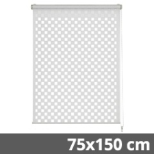 Gardinia EASYFIX dupla roló, fehér-kivágott négyzetmintás, ablakra: 75x150 cm lakástextília