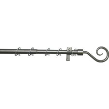 Gardinia Hook teljes stílusos karnisgarnitúra 13/16 mm ezüst 130 cm-240 cm karnis, függönyrúd