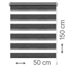 Gardinia Mini zebra roló - sávroló oldalfeszítéssel (Z724 hamuszürke) ablakra: 50x150 cm lakástextília