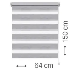 Gardinia Mini zebra roló - sávroló oldalfeszítéssel (Z753 szürke) ablakra: 64x150 cm lakástextília