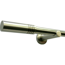 Gardinia Sigma teljes stílusos karnisgarnitúra   16 mm rozsdamentes acél hatású szálcsisz karnis, függönyrúd