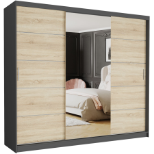  Gardróbszekrény Norvio I. 250x218x60 cm antracit - sonoma bútor