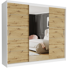  Gardróbszekrény Norvio I. 250x218x60 cm, fehér - artisan bútor