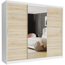  Gardróbszekrény Norvio I. 250x218x60 cm, fehér - sonoma bútor