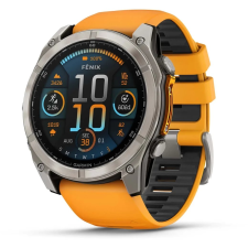 Garmin fenix 8 51mm Sapphire, Titanium with Orange Band (010-02905-11) okosóra