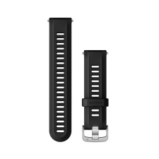 Garmin Forerunner 955 óraszíj 22 mm fekete szilikon ezüst csat okosóra kellék