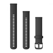 Garmin Venu óraszíj 20 mm fekete szilikon szürke csat (Quick Release) okosóra kellék