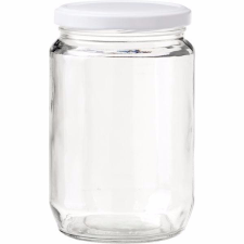 Gastro Lekváros befőttes üveg, 720 ml, 6 db, fehér fedő, Gastro konyhai eszköz