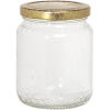 Gastro Mézesüveg, 6 darabos készlet, átlátszó, arany fedéllel, méhsejt mintával, Tartalom: 0,50 kg, TO: 70