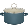 Gastro Zománcozott fazék üvegfedővel, Petrol, 5,5 l
