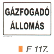 Gázfogadó állomás F117 információs címke