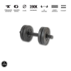  GazoFitness kézi súlyzó 1x6kg (össz: 6kg) menetes súlyzórúddal