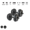  GazoFitness kézi súlyzó 2x 8,5 kg (össz: 17kg) menetes súlyzórúddal