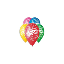 GE.MA.R srl - Italy 30 cm-es Happy Birthday cikk-cakk printelt gumi léggömb - 100 db / csomag party kellék