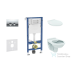 Geberit Duofix falra szerelhető WC szett, Ideal Stanard Alpha WC és ülőke, Geberit Delta 21 fényes króm nyomólappal SANI11CD1141