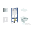 Geberit Duofix falra szerelhető WC szett, Ideal Standard Alpha WC ülőkével, Geberit Sigma 01 fényes króm nyomólappal SANI11CD1125