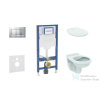 Geberit Duofix falra szerelhető WC szett, Ideal Standard Alpha WC ülőkével, Geberit Sigma 30 matt/fényes króm nyomólappal SANI11CD2130