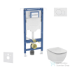 Geberit Duofix falra szerelhető WC szett, Ideal Standard Tesi Aquablade WC soft close ülőkével, Geberit Sigma 01 alpesi fehér nyomólappal SANI11CD3133