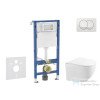 Geberit Duofix falra szerelhető WC szett, Kielle Gaia kompakt WC és softclose ülőkével, Geberit Delta Zero fehér nyomólappal SANI11CA3150B