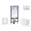 Geberit Duofix falra szerelhető WC szett, Kielle Gaia WC és soft close ülőkével, Geberit Sigma 50 alpesi fehér/króm nyomólappal SANI11CA3141B