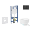 Geberit Duofix falra szerelhető WC szett, Kielle Oudee Vortex WC soft close ülőkével, Geberit Sigma 30 matt/fényes fekete nyomólappal SANI11CA5150B