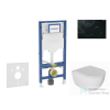 Geberit Duofix falra szerelhető WC szett, Kielle Oudee WC és soft close ülőkével, Geberit Sigma 01 fekete nyomólappal SANI11CA5133B