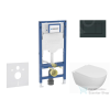 Geberit Duofix falra szerelhető WC szett, Kielle Oudee WC és softclose ülőkével, Geberit Sigma 30 fényes/matt fekete nyomólappal SANI11CA5109B