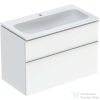Geberit iCON 90 cm-es mosdó és alsószekrény kombináció 2 fiókkal,krómozott fogantyúval,fényes fehér 502.337.01.2