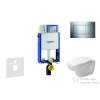 Geberit Kombifix falra szerelhető WC szett, Duravit D-Code rimless WC soft close ülőkével, Geberit Sigma 30 fényes/matt króm nyomólappal 10302005NH6