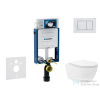 Geberit Kombifix falra szerelhető WC szett, Kielle Oudee Vortex WC soft close ülőkével, Geberit Sigma 30 fényes/matt fehér nyomólappal SANI15CA3190