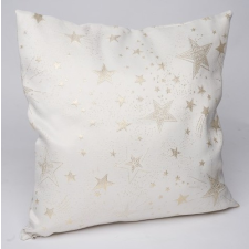  Geh.22305226 Párna töltelékkel 45x45cm, krém, arany csillagos, polyester lakástextília