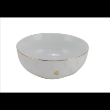  Gehlmann Fenyős porcelántálka fehér, kis arany fenyővel, 14,5x14,5x6cm konyhai eszköz