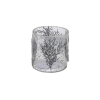 Gehlmann Geh.22205089 Ezüstös üveg gyertyatartó ágakkal, 15x15x14,5cm