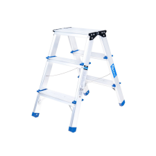 Geko Alumínium kétoldalas fellépő 3 fokos, 150 kg teherbírás létra és állvány